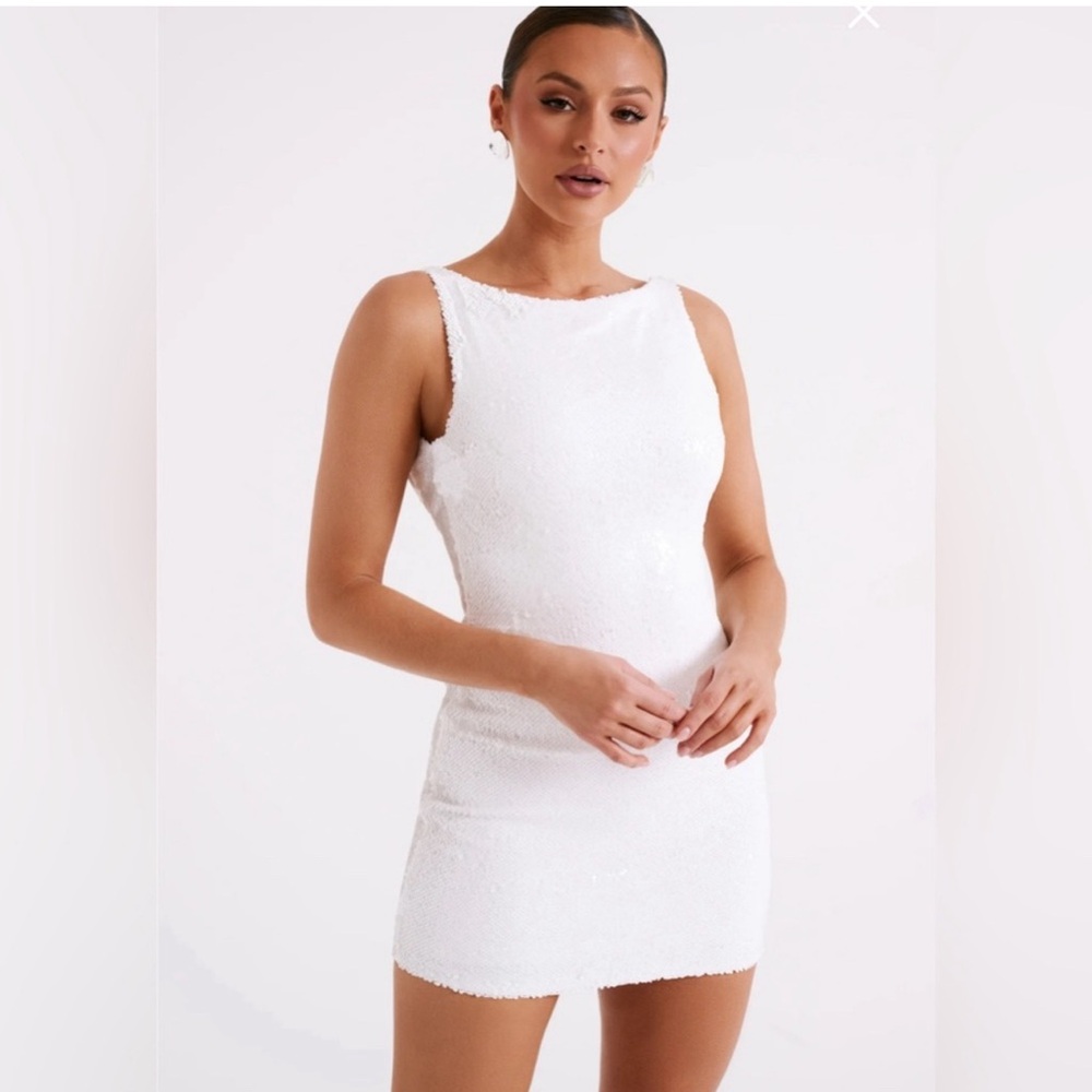 Sequin Mini Dress - White  XS worn once!